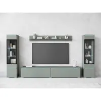 MINIO go for it MINIO, wandmeubel "VEVE 2", hangend en/of staand, 4-delig, met LED-verlichting, kleur: nevelgroen