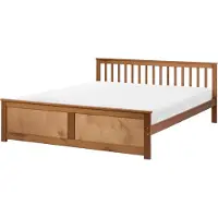 Beliani OLENDON - Tweepersoonsbed - Bruin - 180 x 200 cm - Dennenhout