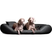 Tierlando Orthopedisch hondenbed SAMMY | Gemakkelijk te reinigen kunstleer | Maten: L-XXXXL - Afmetingen: 140x105cm | Kleur: 02 Grafiet