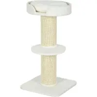 Youjia Katzenboom 91 cm met kattenmand, plateau, bekleed met lamswol, kleur crème