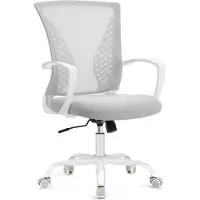 Songmics Ergonomische Mesh Bureaustoel OBN022GD02 - In Hoogte Verstelbaar - Kantelfunctie - Draaibaar - Ademende Computerstoel Tot 120 Kg - Comfortabele Kantoorstoel In Grijs