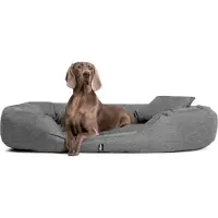 Tierlando Orthopedisch hondenbed SAMMY | Duurzaam polyester | Dikke rand - Afmetingen: 140x105 cm | Kleur: L99 Donkergrijs gemêleerd