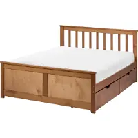 Beliani OLENDON - Bed met 2 lades - Bruin - 120 x 200 cm - Dennenhout