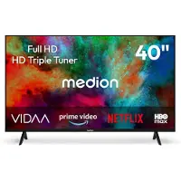 Medion 100,3 cm (40 inch) Full HD-tv (Smart-TV, HDR, VIDAA Store, Prime Video, Disney+, DAZN, Paramount+, HbbTV, PVR, HD-triple-tuner, MD 840102)