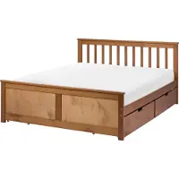 Beliani OLENDON - Bed met 4 lades - Bruin - 140 x 200 cm - Dennenhout