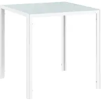 Youjia Eettafel, vierkant, keuken, voor 4 personen, eettafel van gehard glas, belastbaar tot 80 kg, geschikt voor keuken of eetkamer, 75 x 75 x 75 cm, wit