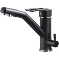 OEM Draaibare driewegkraan, 360°, flexibele uitloop, zwart, 3/8 inch