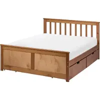 Beliani OLENDON - Bed met 4 lades - Bruin - 120 x 200 cm - Dennenhout