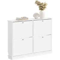 SoBuy Schoenenkast smal 18 cm - Schoenenrek maat EU 47 - voor ingangen, gangen en kleine woningen - Wit, 105×18×78 cm FSR216-W