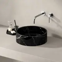 Best design Pureline marmer waskom Ø40x13cm nero marquina