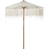 J-Line parasol Macrame - hout - ecru
