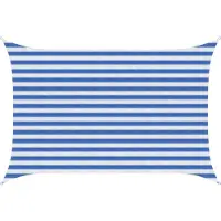 vidaXL Zonneschaduwzeil 2 x 3,5 m HDPE Rechthoekig Blauw en Wit