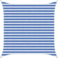 vidaXL Zonneschaduwzeil 2,5 x 2,5 m HDPE Vierkant Blauw en Wit
