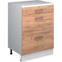 Vicco Uitbreidingscommode Rion, Goudkleurig Eiken/Wit, 60 x 46 cm zonder schuine kant met 3 lades