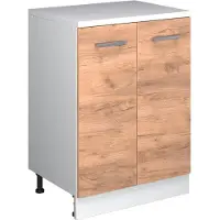 Vicco Uitbreidingskast Rion, Goudkleurig Eiken/Wit, 60 x 46 cm zonder schuine kant met 2 deuren