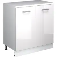 Vicco Uitbreidingskast Rion, Wit Hoogglans/Wit, 80 x 46 cm zonder schuine kant met 2 deuren