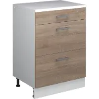 Vicco Uitbreidingscommode Rion, Sonoma/Wit, 60 x 46 cm zonder schuine kant met 3 lades
