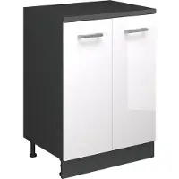 Vicco Uitbreidingskast Rion, Wit Hoogglans/Antraciet, 60 x 46 cm zonder schuine kant met 2 deuren
