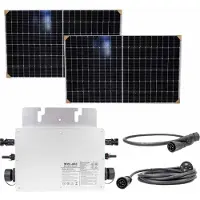 Pni Green House M600 Photovoltaic Solar Kit With Microinverter And 2 X Solar Panels 375w Zilver