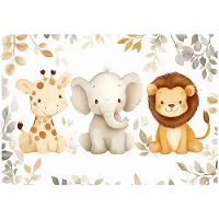 WALLARENA - Behang 254x184 cm + Fotobehang - Vliesbehang - Dieren motif - Voor Kinderen - Op Flizelinie - Beige