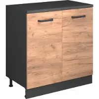 Vicco Uitbreidingskast Rion, Goudkleurig Eiken/Antraciet, 80 x 46 cm zonder schuine kant met 2 deuren