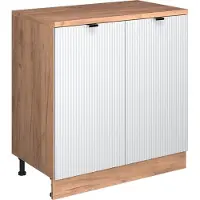 Vicco Uitbreidingskast Rion, Witte golf/Goudkleurig Eiken, 80 x 46 cm zonder schuine kant met 2 deuren