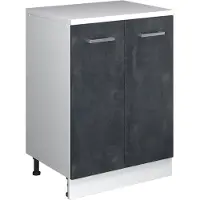 Vicco Uitbreidingskast Rion, Zwart beton/Wit, 60 x 46 cm zonder schuine kant met 2 deuren