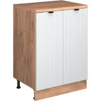 Vicco Uitbreidingskast Rion, Witte golf/Goudkleurig Eiken, 60 x 46 cm zonder schuine kant met 2 deuren