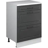 Vicco Uitbreidingscommode Rion, Antraciet landhuis/Wit, 60 x 46 cm zonder schuine kant met 3 lades