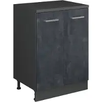 Vicco Uitbreidingskast Rion, Zwart beton/Antraciet, 60 x 46 cm zonder schuine kant met 2 deuren