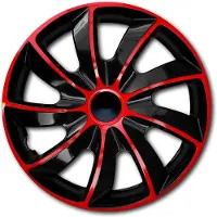 NRM Set wieldoppen 15" QUAD rood/zwart 4 stuks