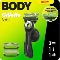 Gillette Labs Body + Intimate Scheersysteem voor Mannen - Houder + 3 scheermesjes - van