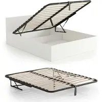 Akord Metalen lattenbodem 140x200 cm / Bedbodem / Metalen bedbodem met hefmechanisme / 28 Houten Latten / Zwart
