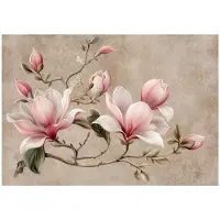 WALLARENA - Behang 312x219 cm + Fotobehang - Vliesbehang - Bloemen motif - Naar de slaapkamer, woonkamer - Vinyl - Beige