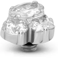 Melano Twisted Trinity Steentje Crystal | Zilver