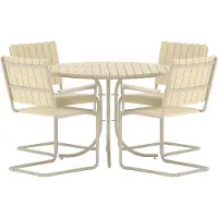 Ebuy24 Holmsund tuinmeubelset tafel 100x100cm 4 stoelen beige.