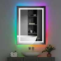 OEM Grote LED-spiegel met kleurverandering - Dimbaar en met anti-condensfunctie - 61x81 cm
