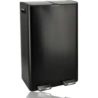 Discountershop Prullenbak 60 Liter 2x30L Afvalscheiding – Pedaalemmer RVS Zwart – Soft Close – Dubbele Vuilnisbak Keuken