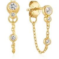 Ania Haie Gold Drop Chain Stud Earrings E