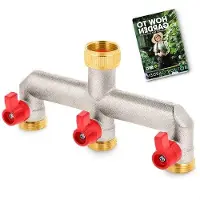 OEM Messing spuitstuk met drievoudige functie, voorzien van een 3/4 inch schroefdraad en een kogelschakelaar, geschikt voor gebruik met een tuinslang.