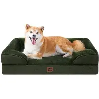 OEM Klein hondenbed van gras, ideaal voor kleine rassen, afmetingen 89 x 56 x 15 cm. Waterafstotend, antislip en voorzien van een driehoekige vorm. Kleur: natuurlijk groen.