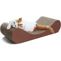 Famanu kraboom van karton, loungebed - Duurzame kraboom - Bruin - 60x24x14 cm - 1 stuk - Met speeltje