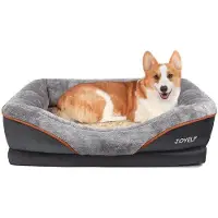 OEM Geluidloze memory foam hondenbed, orthopedisch hondenbed en bank met afneembare, wasbare hoes en een piepend speeltje als cadeau