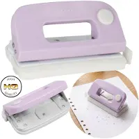 Sarcia.eu Paarse plastic perforator voor kantoorpapier, 10 vellen, universeel voor schoolgebruik