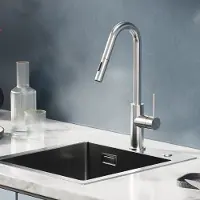 CECIPA MAX Uittrekbare Keukenkraan - RVS - met Uitrekbare Uitloop - 2 Straalstanden - 40 cm Uittrekbereik - Gebürstet
