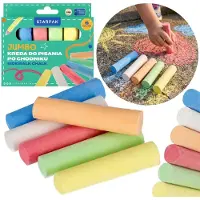 Sarcia.eu Dikke stoepkrijt voor kinderen, kleurrijk tekenkrijt, set van 6 kleuren