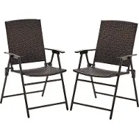 Markenlos Twee stevige, witte, hoge tuinstoelen, geschikt voor op een balkon, inklapbaar, met een draagvermogen van 136 kg, bruin