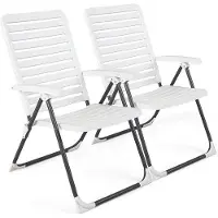 Markenlos Set van 2 flexibele en inklapbare tuinstoelen, ideaal voor balkon, terras en kamperen