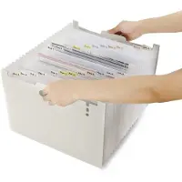 OEM Documentenmap, 24-delig, uitbreidbaar, sorteermap, accordeonmap, draagbaar, lichtgrijs