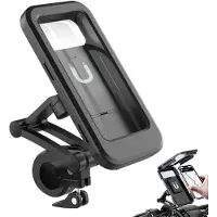 Zwart Telefoonhouder fiets waterdicht - Fiets telefoonhouder waterdicht - Fiets telefoonhouder iphone - Verstelbaar Fiets telefoonhouder - Geschikt voor mobiele telefoons van 4 tot 6,7 inch -